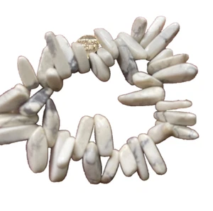 White and Black Howlite Stretch Pepper Bracelet Kinsley Armelle - Picture 1 of 8