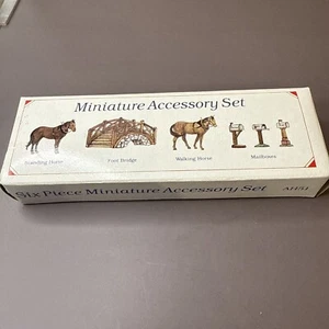 Liberty Falls Six Pcs Pewter Miniature Accessory Set Horse Bridge, Mailbox - Picture 1 of 4