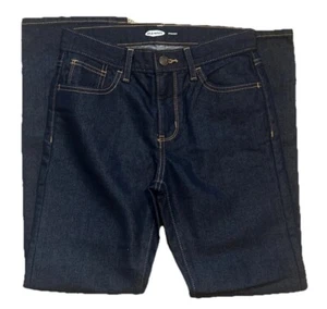 Old Navy Straight Youth Sz 12 Adjustable Blue Jeans dark wash NWOT boy or girl - Picture 1 of 5