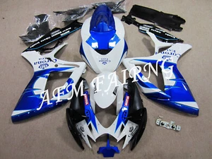 Blue White Corona ABS Injection Mold Bodywork Fairing Kit for GSXR600/750 06-07 - Picture 1 of 2