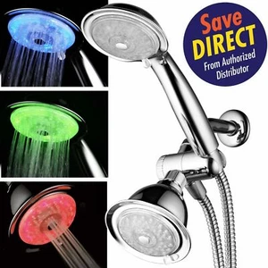 Combo de ducha LED de 3 vías PowerSpa con aumento de presión turbo Air Jet - Imagen 1 de 11