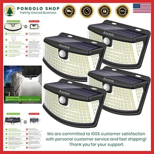 Durable Solar LED Step Lights - Motion Sensor, Remote Control, 4-Pack - Picture 1 of 8