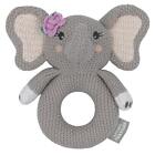 Living Textiles Whimsical Knitted Ring Rattle (Ella the Elephant) Living Textile