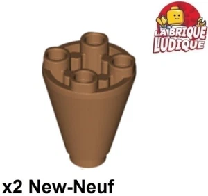 Lego 2x Cone 2x2x2 inverted inversé glace ice cream medium nougat 49309 NEUF - Picture 1 of 1