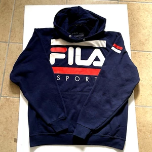 Fila Sport Mens Blue Logo Hoodie Pullover Sweatshirt Size Medium - Picture 1 of 8