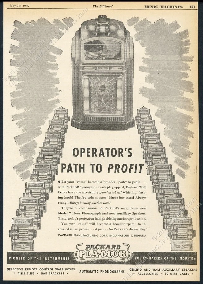 1947 Packard model 7 jukebox wall box photo vintage trade print ad - Image 1 of 1
