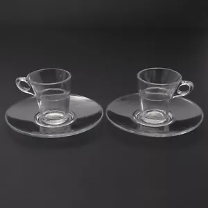 Due set di tazze e piattini Essprsso Duralex France Caprice vetro temperato trasparente 3 oz - Foto 1 di 10