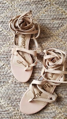 Sam Edelman Sand Beige Suede Leather Long Wrap Strappy Gladiator Sandals Women 9 - Image 1 of 4