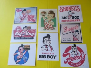Bob's Big Boy, Shoney's, Frisch's Burger Restaurants, neun (9) Vintage Aufkleber - Bild 1 von 11
