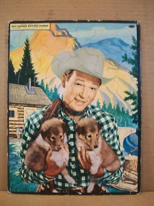1953 Roy Rogers Picture Puzzle (Frame Tray)~with Puppies~No. 2610:29~15" x 11.5" - Picture 1 of 8