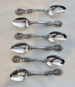 SET OF 6  DEMITASSE  SPOONS  REED & BARTON FRANCIS I STERLING SILVER - Picture 1 of 3