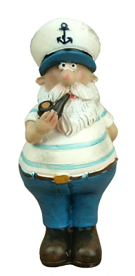 Maritime Deko Figur Kapitän mit Pfeife Seemann Höhe 16cm (6323) - Bild 1 von 4