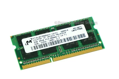 MT16JSF25664HY-1G1D1 GENUINE MICRON LAPTOP MEMORY 2GB DDR3 PC3-8500S (CA611) - Image 1 of 2