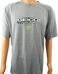 Adidas Germain Racing Geico NASCAR #13 Ty Dillion Gray Shirt M Team Issue - Picture 1 of 5