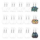 30x/set Sublimation Blank Earrings Pendant with Earring Hook Star Round Charm