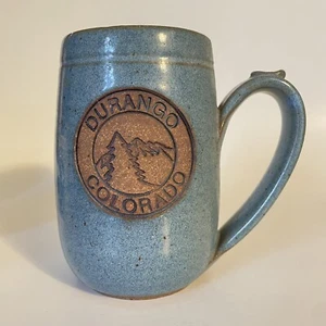 Durango Colorado Large Blue Pottery Stoneware Mug - Picture 1 of 8