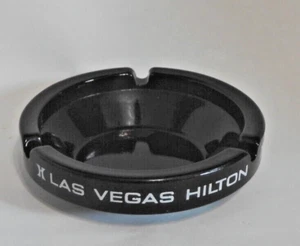 Vintage Hilton Aschenbecher Las Vegas schwarz-weiß Logo Werbung Promo - Bild 1 von 4