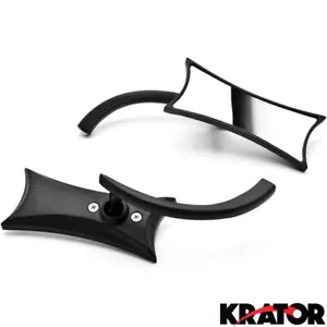NEW Motorcycle Twisted Handlebar Rearview Side Mirrors Bike 8-10mm Bolt Adapter - Picture 1 of 3