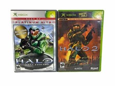 Lot Of 2: Microsoft Xbox Games HALO 1 Best Of Platinum Hits & HALO 2 TESTED!