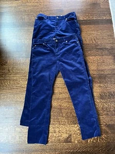 Vineyard Vines Blue Solid Velveteen Pants Cotton Blend Stretch Set to 2 Size 14 - Picture 1 of 3