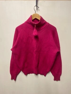 Suéter Julie de Lana Obermeyer De Colección Para Mujer Rosa Cremallera Cuello Simulado Talla Grande Foto 1 de 4