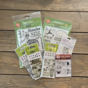 Lot of 7 Clear Acrylic Cling Stamp Sets Hero Arts Stampendous Studio G - Picture 1 of 7