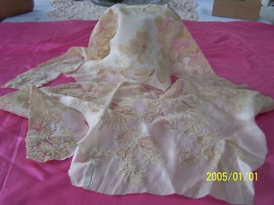 Ancienne dentelle de Calais sur soie. Superbe ! Coupon pour projet. Réf : n°202 - Photo 1/4