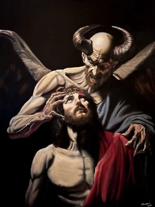 Jesus Christ before the Crucifixion - Original oil painting 36x48 canvas - Picture 1 of 1