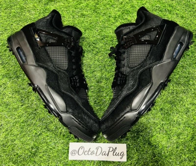 Nike Air Jordan 4 Retro Negro Gato Golf Hombres Multi Talla Zapatos CU9981-001 Foto 1 de 4