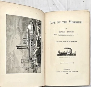 Rare FIRST EDITION FIRST PRINTING 1st State MARK TWAIN Life on the Mississippi  - Picture 1 of 7