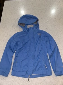 The North Face Girls Blue Rain Coat Hooded Jacket- Hyvent Medium - Picture 1 of 11
