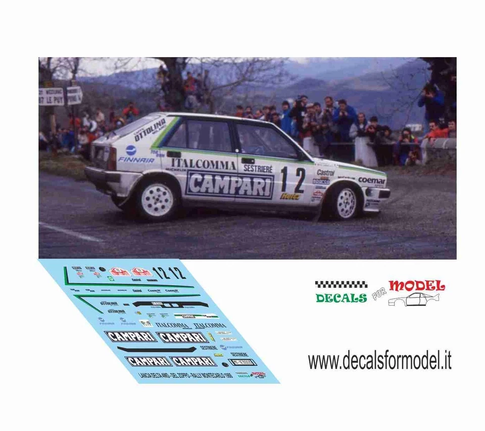 DECALS 1:43 LANCIA DELTA 4WD DEL ZOPPO RALLY MONTECARLO 1988 - Immagine 1 di 1