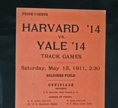 1911 Antique Harvard vs Yale Track & Field Program Game Score Board Card College - Image 1 of 4