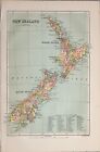 1885 Karte New Zealand North & South Island Gummistiefel Marlborough Auckland