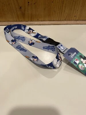 LOS ANGELES DODGERS MICKEY MOUSE LANYARD KEYCHAIN W/ DETACH BUCKLE 1" W 22" L - Image 1 of 3