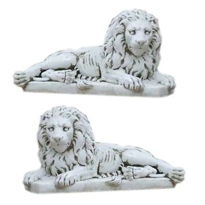 2 x XL Steinlöwen Gartenfigur Steinfigur Torwächter Türwächter Tierfiguren Löwe - Imagen 1 de 6