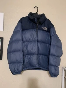 Men’s North Face Vintage 1996 Retro Nuptse 700 Down Puffer Jacket Blue- Size XL - Picture 1 of 19