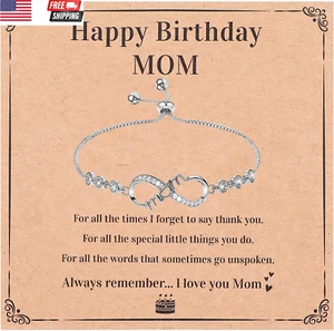Mom Birthday Gifts, Infinity Love Bracelets for Women Happy Birthday Mom Bracele - Picture 1 of 7