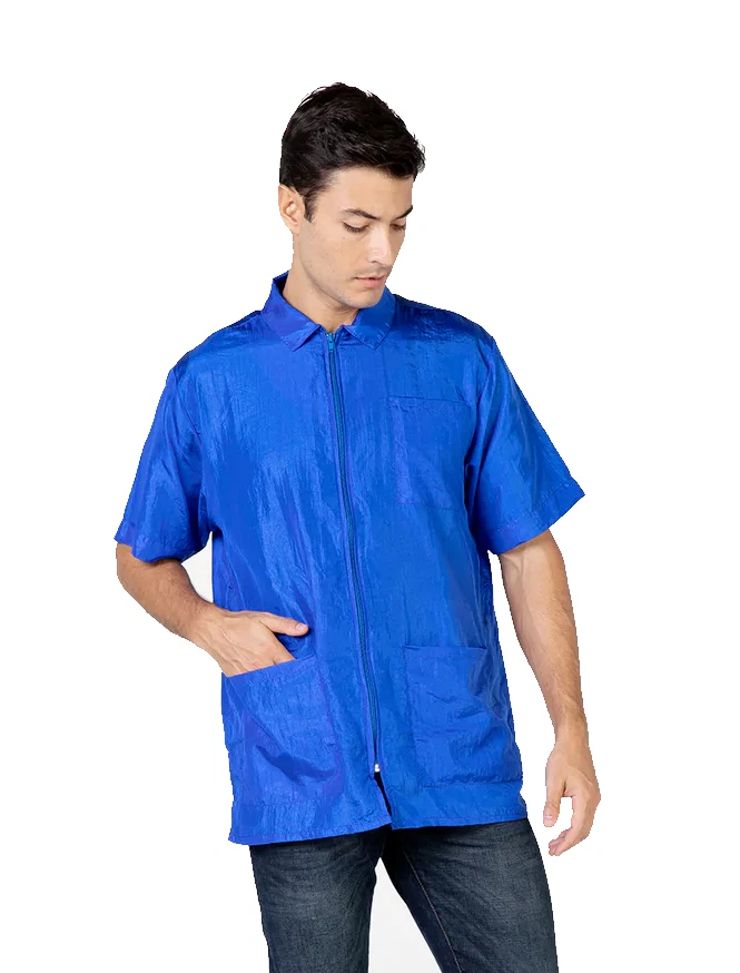 Chaqueta de peluquero Betty Dain de nailon 894-RYL | Azul real Foto 1 de 1