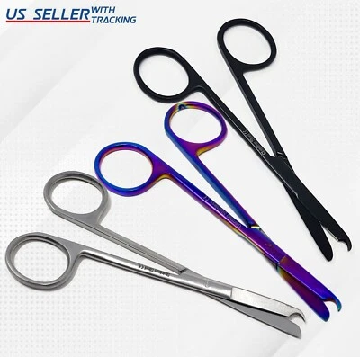 Tijeras de sutura Spencer 4,5" tijeras dentales puntada gancho de acero inoxidable negro Foto 1 de 2