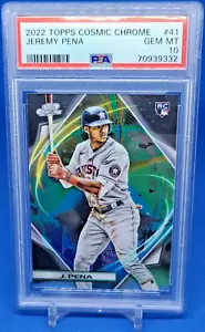 2022 Topps Cromo Cosmico #41 Jeremy Pena Base RC ROOKIE PSA 10 GEMME NUOVE DI ZECCA - Foto 1 di 2