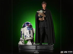 1/4 Star Wars Luke Skywalker, R2-D2 & Grogu Statue Iron Studios 909200 - Picture 1 of 3