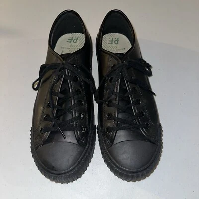 PF Flyers Triple Black Sneakers Low Top Mens 9 Women’s 10.5 Canvas Lace Ups - Image 1 of 4