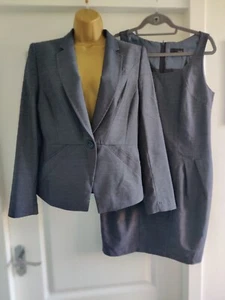 Next Navy Blue 2 Piece Dress Suit Work Office Size 12 - Picture 1 of 17
