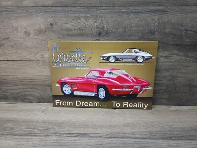Chevrolet Chevy Corvette Stingray Metal Tin Sign Vintage Garage Man Cave Red - Image 1 of 4