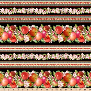 Orchard Valley Apple Farm Repeating Stripe Fabric CD2862 Half Yd Continuous Cuts - Picture 1 of 1