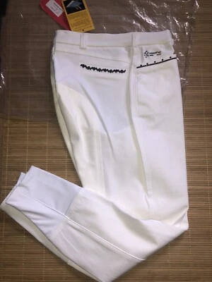 CATAGO Damen Turnier Reithose Vollbesatz weiß Glitzer 44 42 edel NEU %%% UVP110€ - Bild 1 von 4