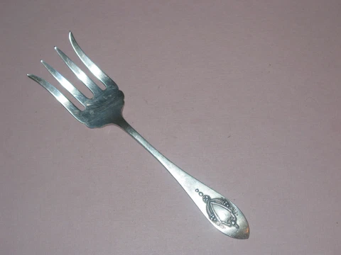 Mount Vernon By Lunt Art Nouveau Sterling Small Serving Fork 6" Cover