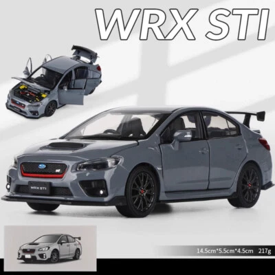 1:32 Subaru WRX STI Model Car Alloy Diecast Vehicle Collection Kids Grey Gifts - Image 1 of 2
