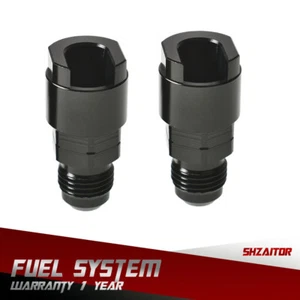 Black Fuel Rail EFI Fitting 6AN to 5/16" Quick-Disconnect Screw-On Adapter 2Pcs - Bild 1 von 7